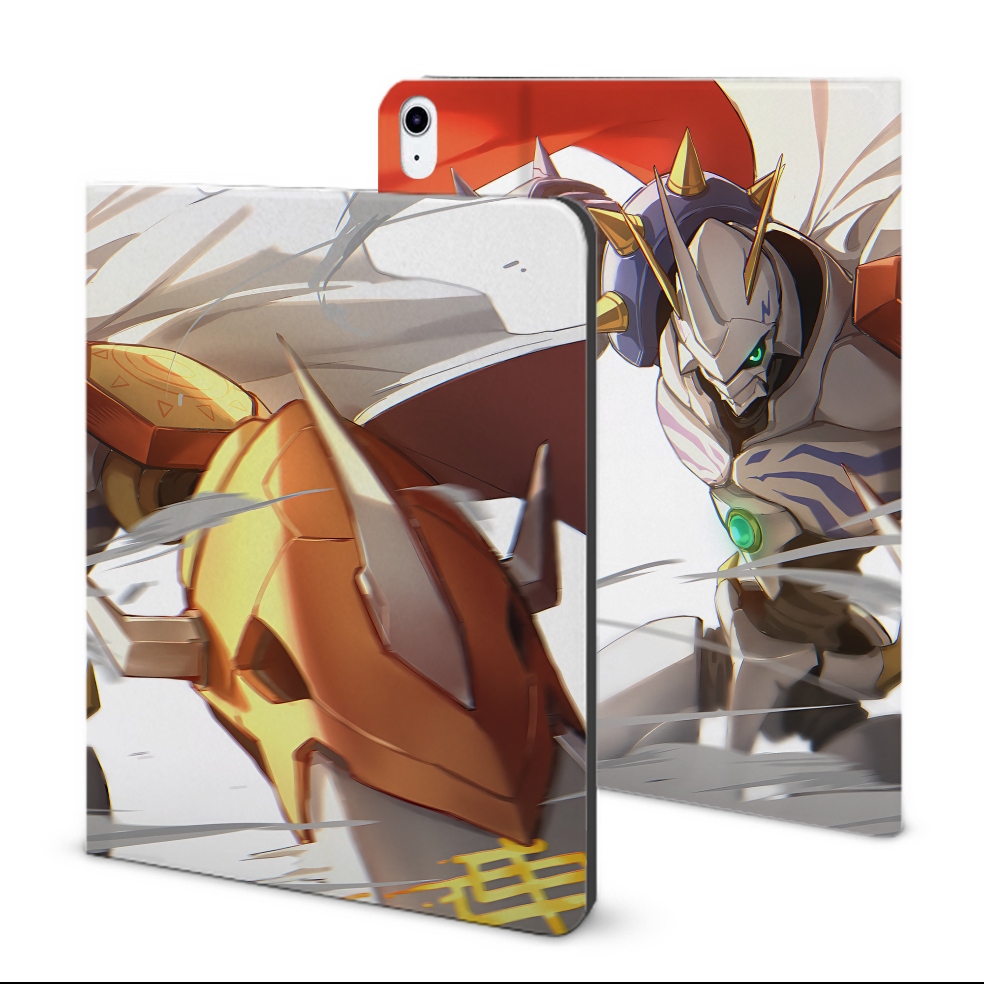 （画像用） Digimon デジタルモンスター/デジモン IPad ケース ブック型 PUレザー TPU 耐衝撃 軽量 薄型 ペン収納なし 全面保護 IPad 各モデル対応